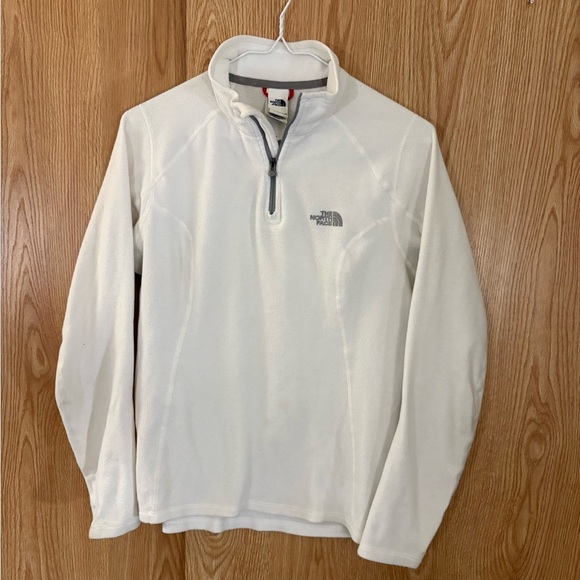 The North Face White Glacier Fleece 1/4 Zip Pullover Jacket - Picture 2 of 6